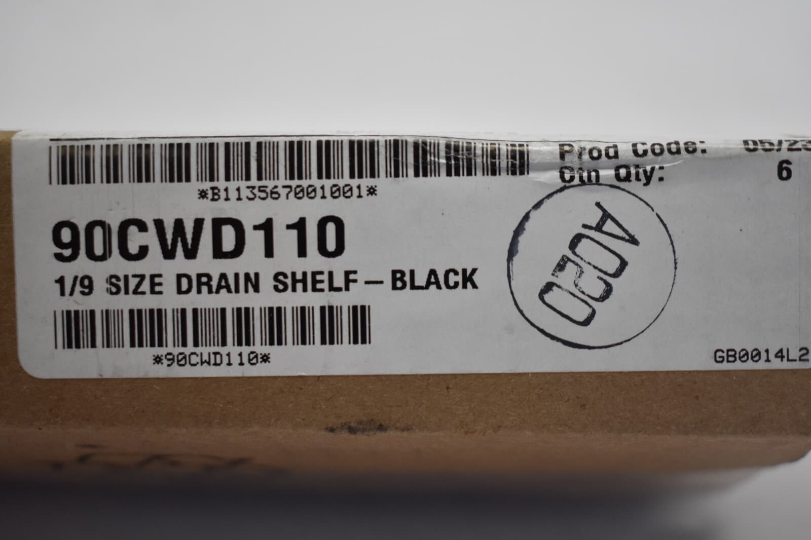 Cambro Food Pan Drain Trays Black Finish Plastic 6 Pack 1/9 Shelf 90CWD110 6