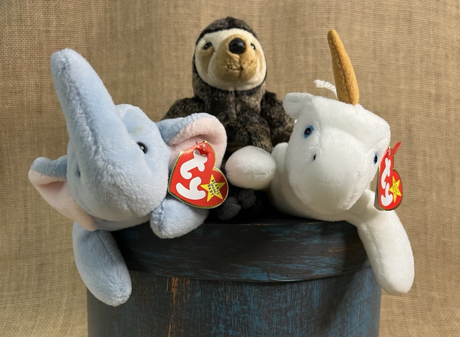 Lot Of 3 Beanie Babies, Mystic, Peanut & Slowpoke New