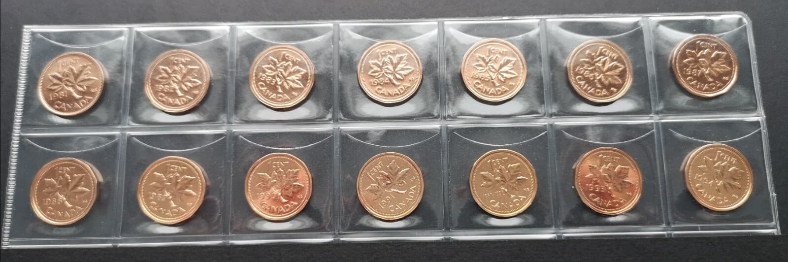 ***CANADA ONE CENT POCKET *** 1981 - 2012 *** SPECIMEN *** GREAT SET *** 2