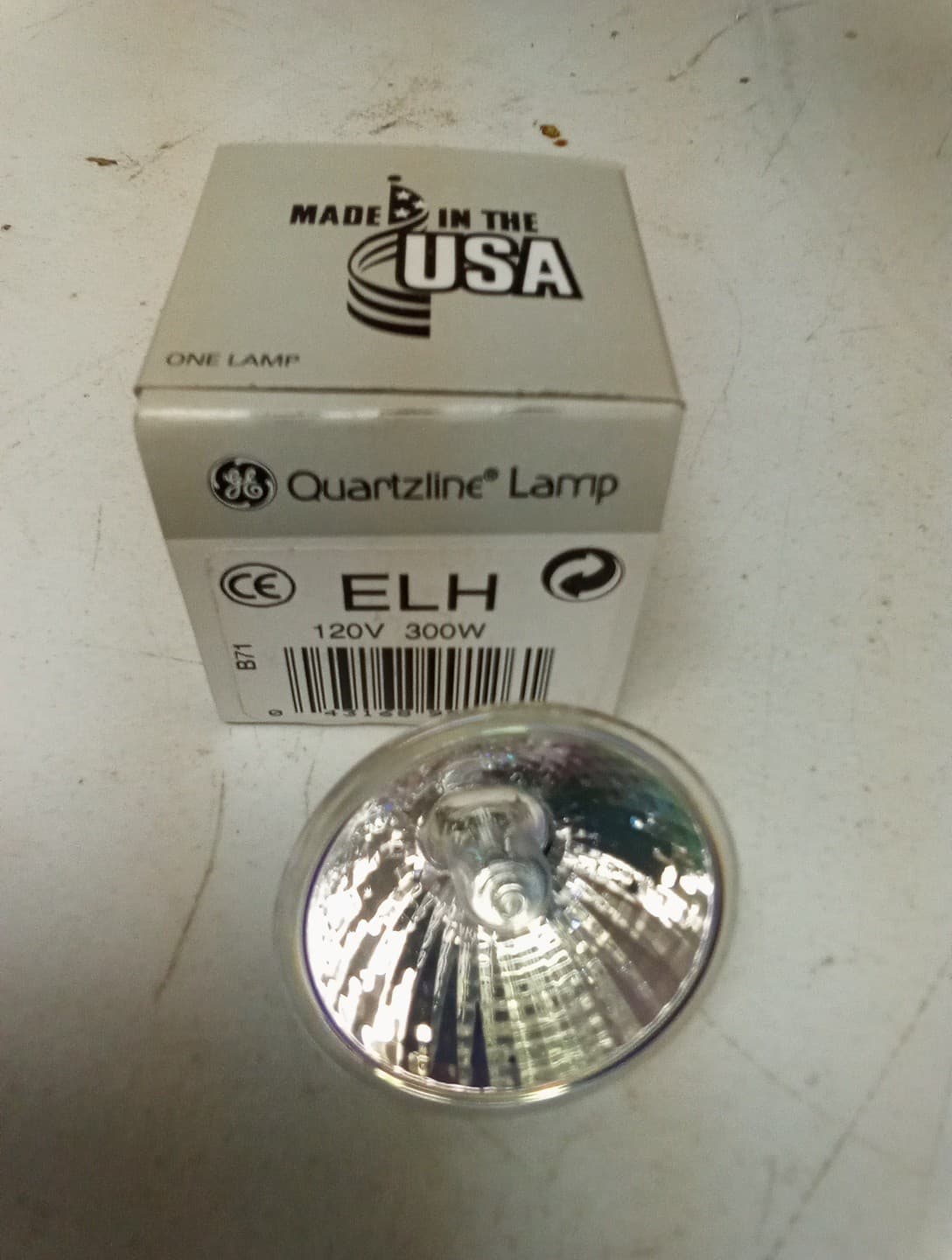 GE Quartzline Lamp ELH 120 VOLTS - 300 WATTS  