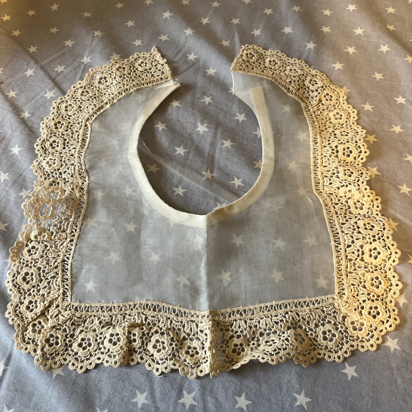 Antique Edwardian Victorian Crochet Collar French