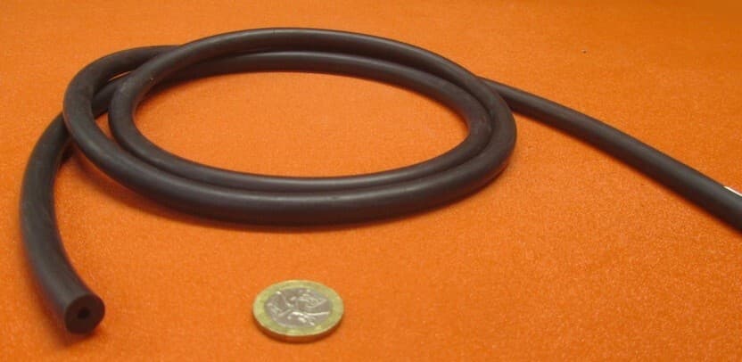 Latex Rubber Tubing Shore A35 Black 3/8" OD x 1/8" ID x 1/8" Wall x 10' Length 2