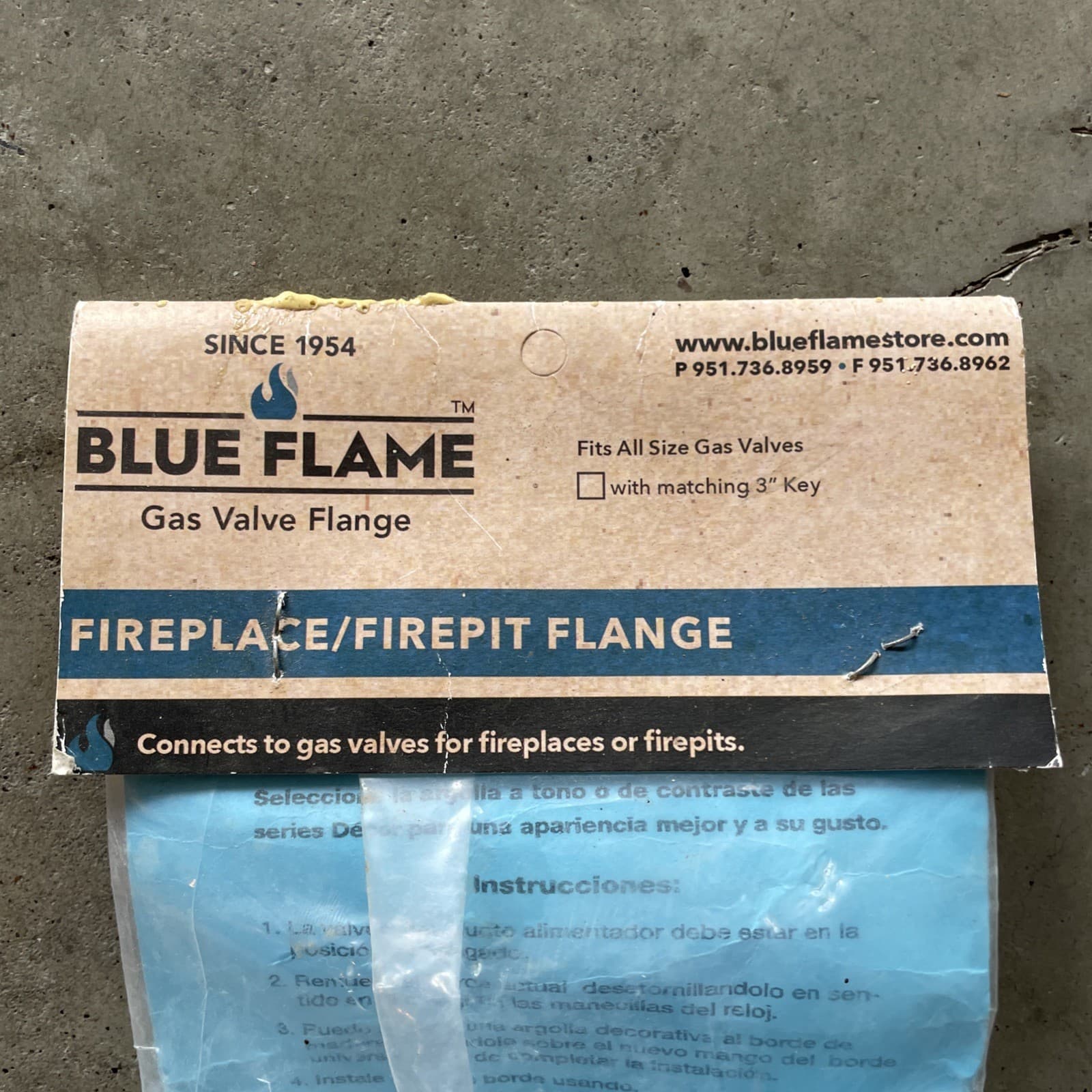 Blue Flame UF.SCH.06 Universal Gas Valve Flange Fireplace/FirePit Flange New 4