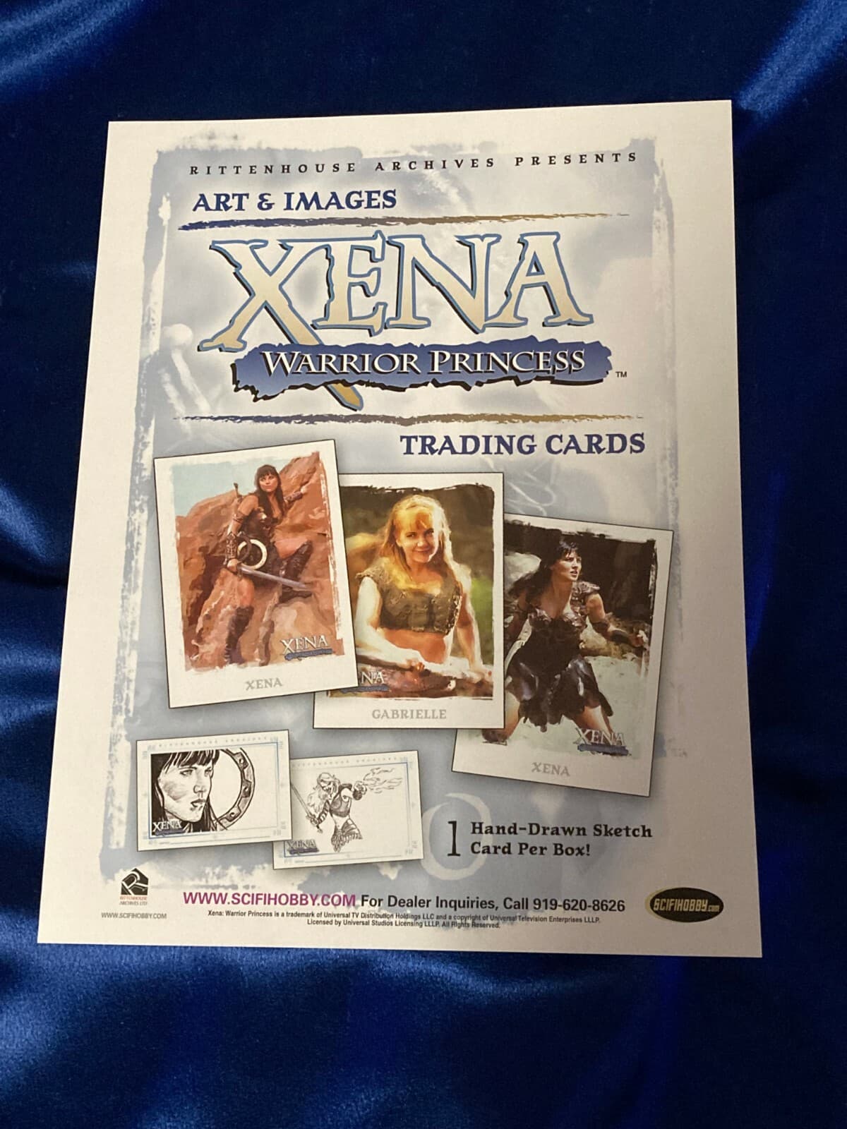 ORIGINAL Rittenhouse Art & Images Xena Trading Cards Promo Dealer Sell Sheet