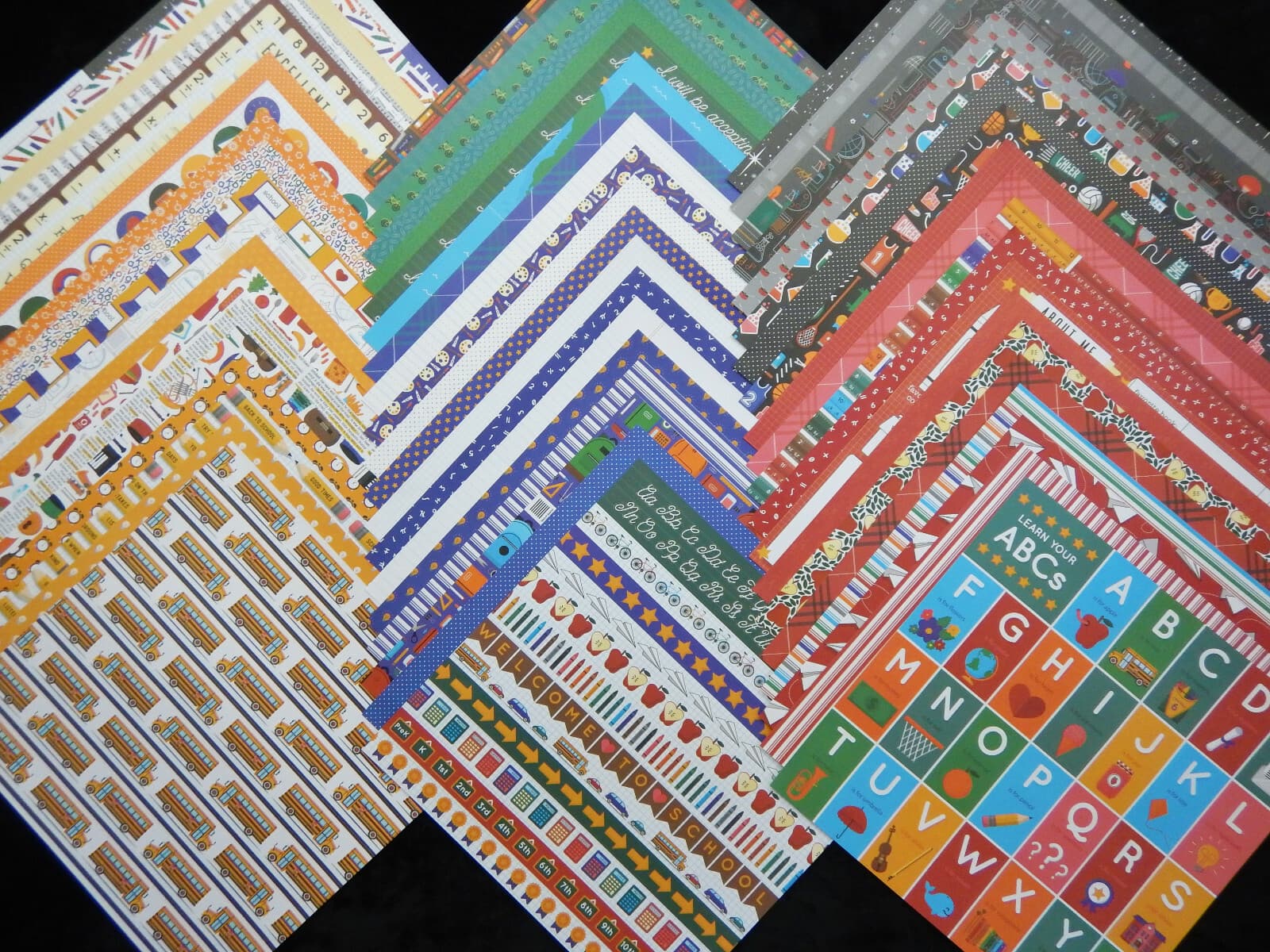 60 12x12 Scrapbook Paper High School Days Elementary Preschool College Teacher