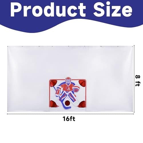  Hockey Shooting Tarp, 16ft x 8 ft Hockey Training Equipment for Shooting  3