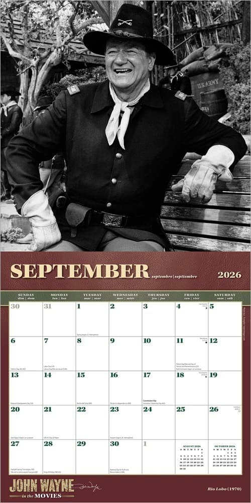 John Wayne in the Movies OFFICIAL | 2026 12x24" Wall Calendar | Plastic-Free 4