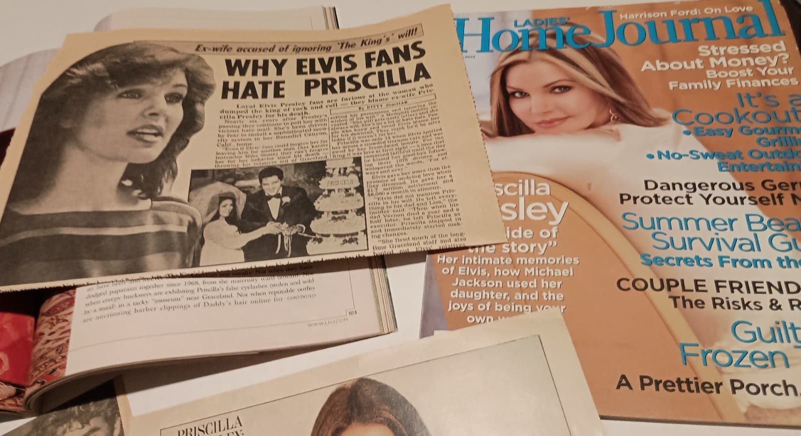 PRISCILLA PRESLEY magazines and news clippings 1970s- 1990s lot of 6 5