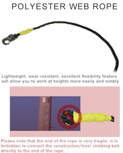 12FT Adjustable Lanyard  Tree Climbing Lanyard for Climbing Trees, Flipline 6