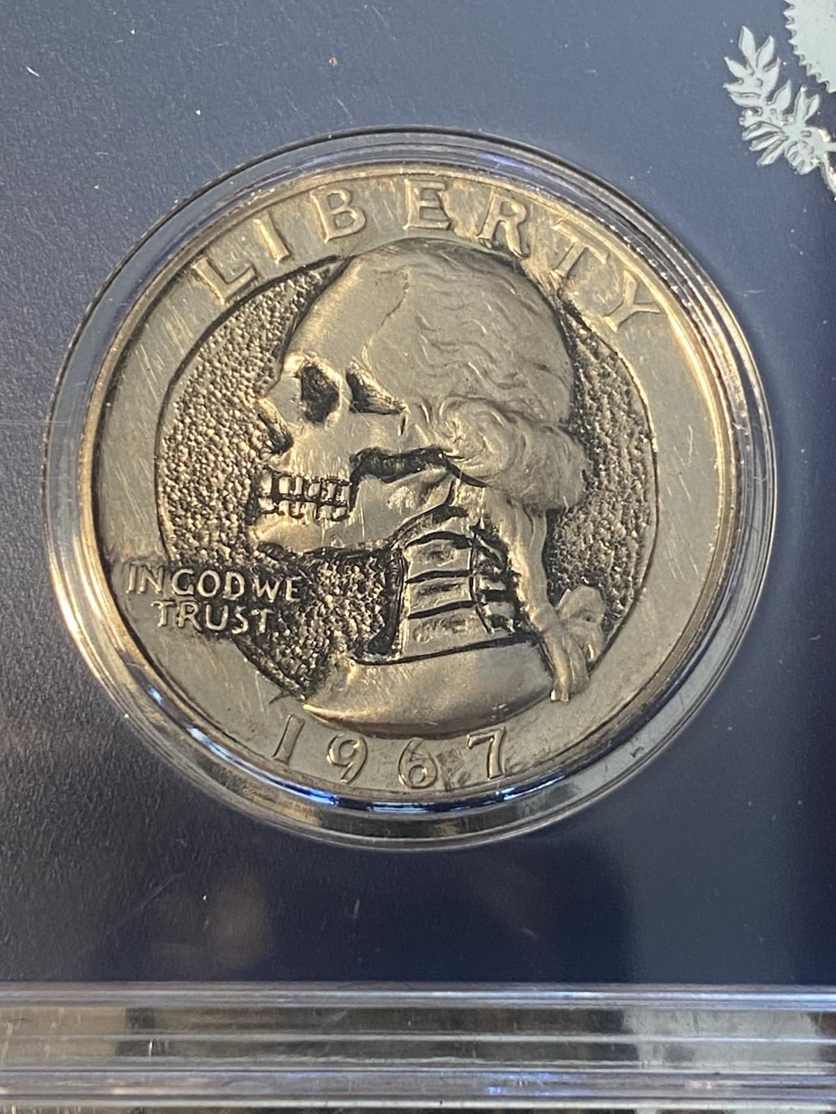 SKULL 1967 SPECIAL SET ! Hand  Engraved Hobo Coins 1967 - 5 Coin Set !! 3