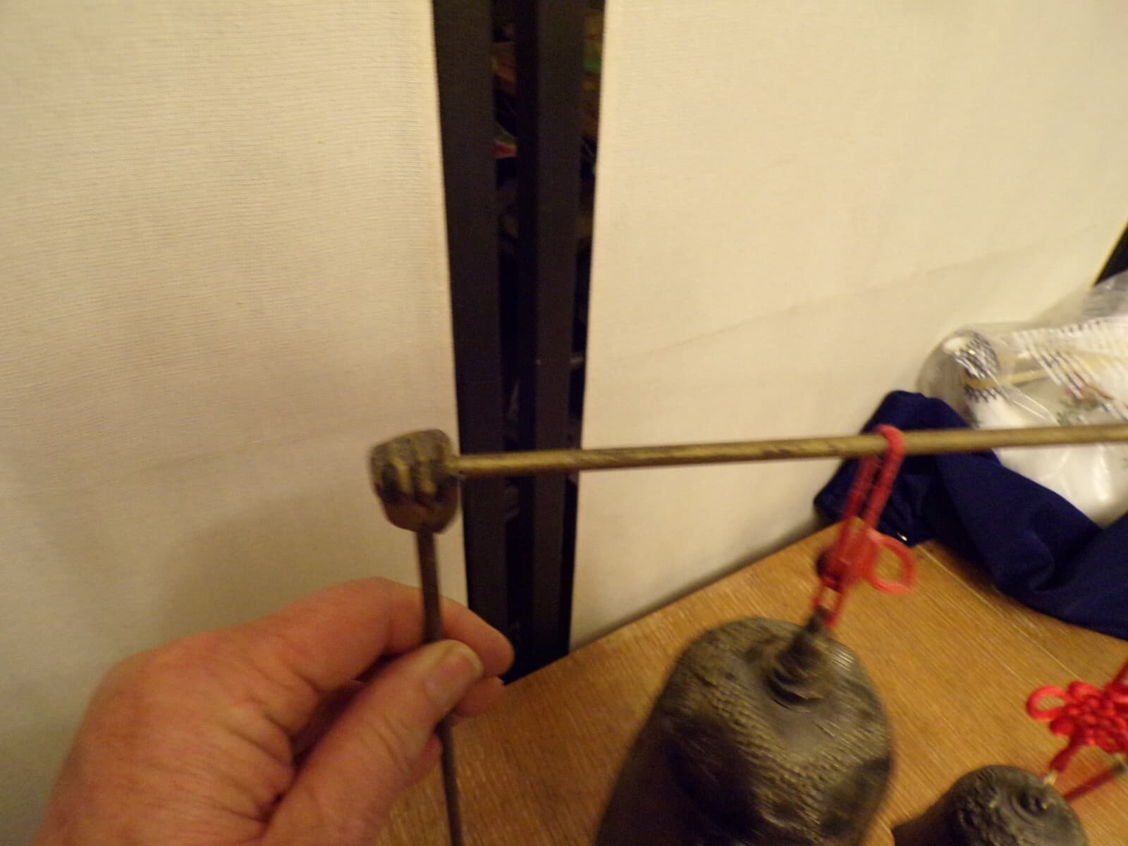 3-Asian Early Antique Brass Hand Forged Chinese Inscription Buddha Temple Bells 4