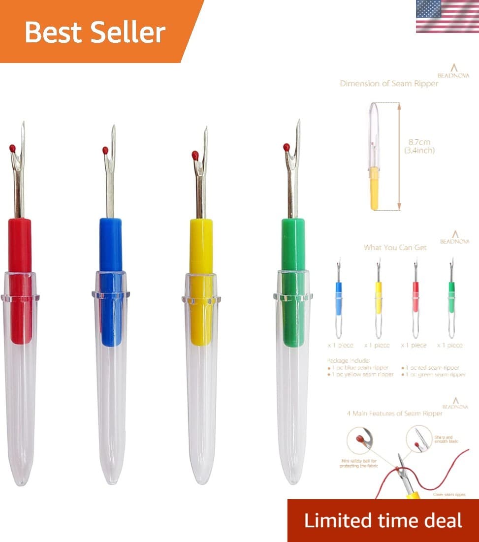 Versatile 4-Piece Seam Ripper Kit - Essential Tools for Creative Sewing Projects