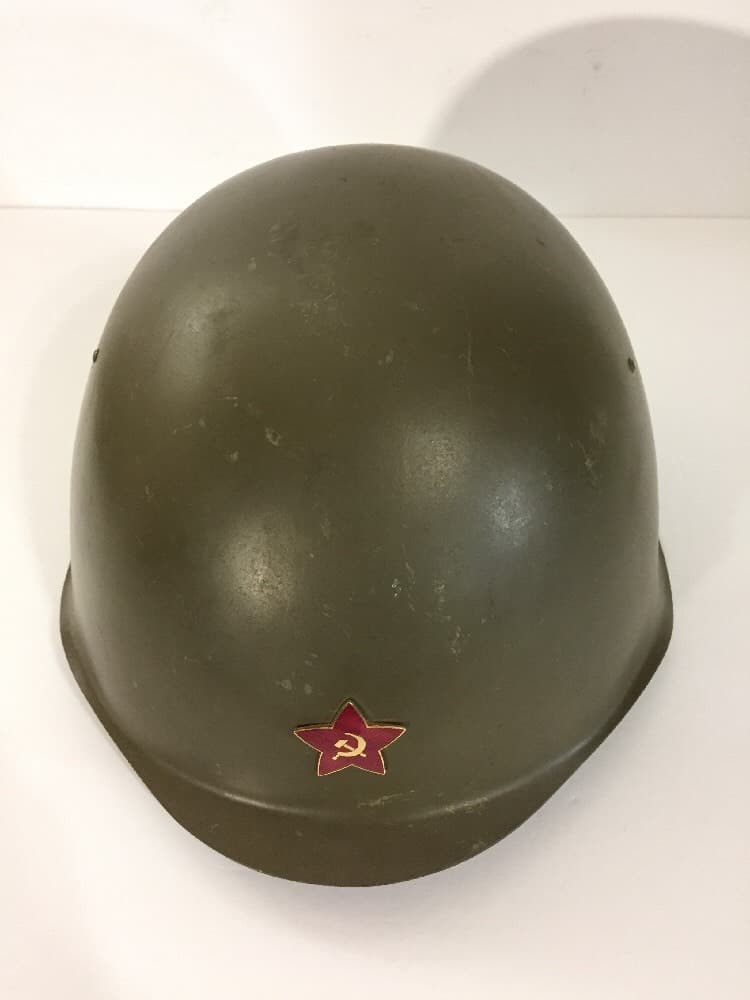 1950s Russia Czech Army Helmet with Star Hammer Sickle Emblem  2