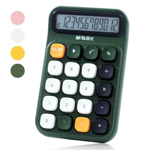  Desktop Calculator 12 Digit Mechanical Switch Calculator with Large LCD Green 2
