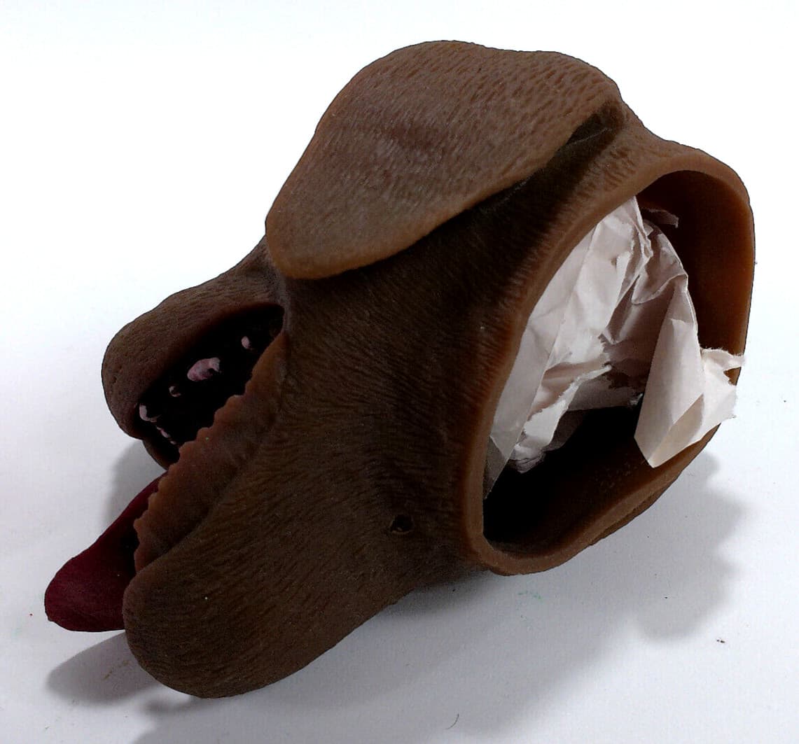 Stretchy Dog Schylling Rubber Black Brown Lab High Quality Hand Puppet 5