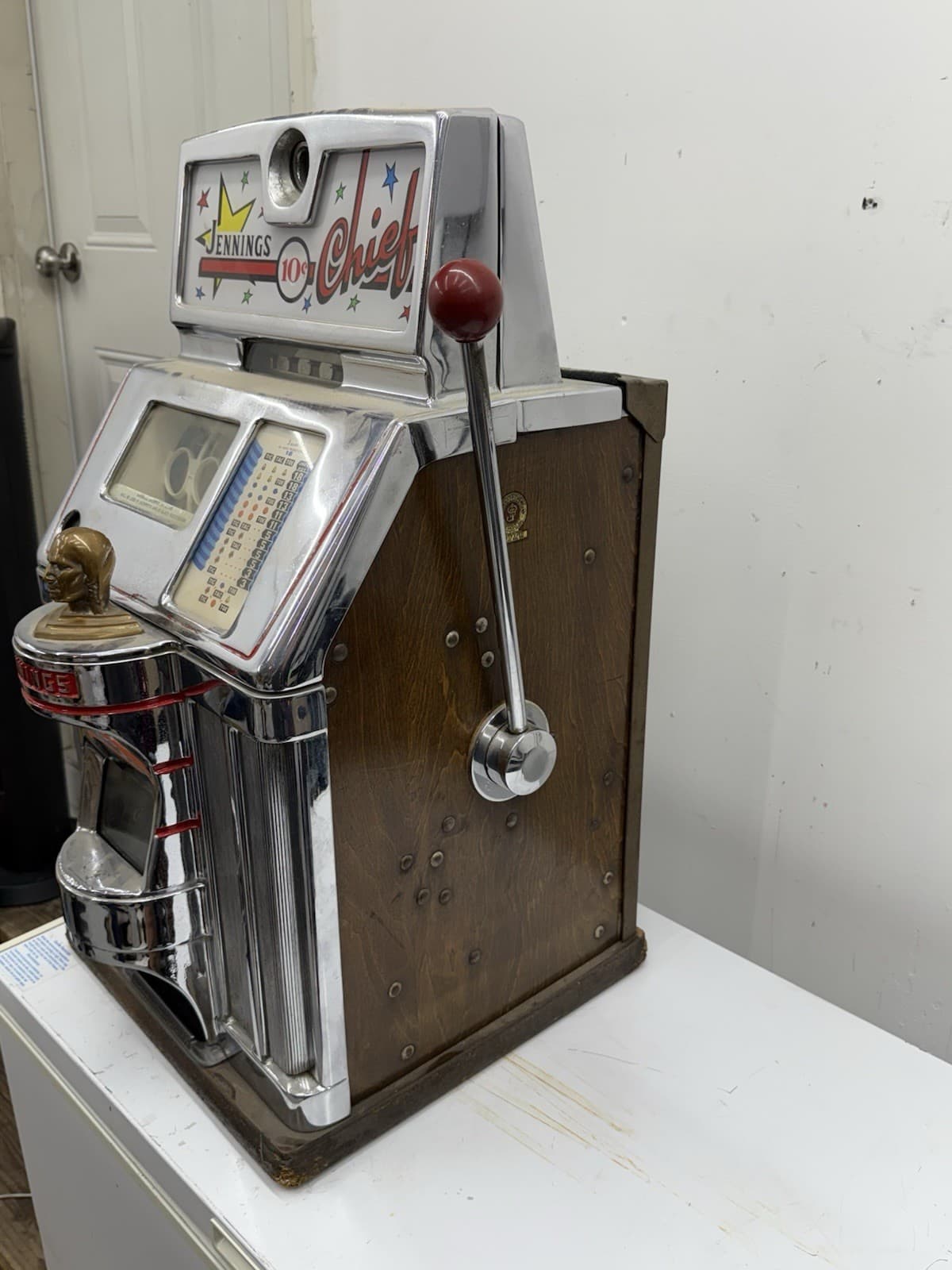 Jennings 10c Chief Tic-Tac-Toe Fruit Slot Machine circa 1930’s 6