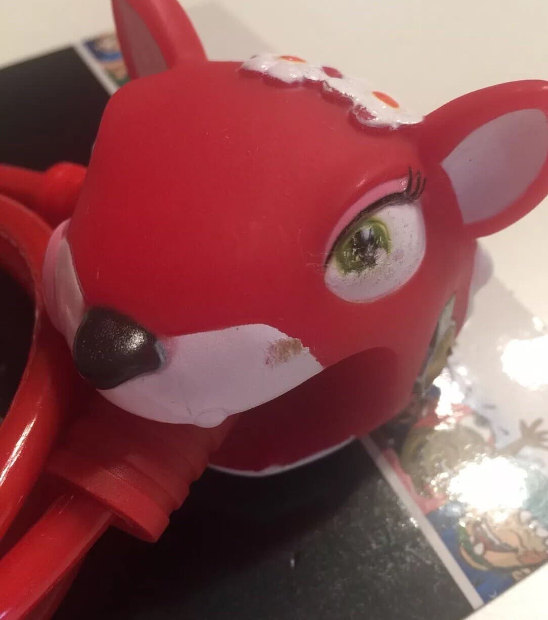 child kids bike cable lock 2 keys red cat face 6