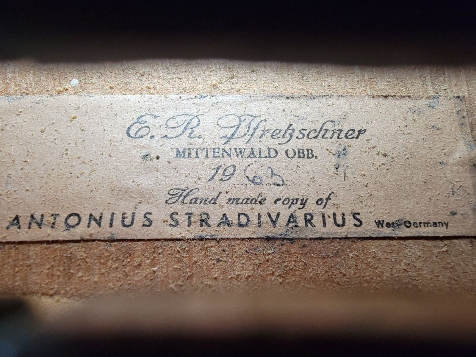 1963 Pfretzschner Mittenwald OBB Antique 3/4 Violin For Parts or Repair #037 3