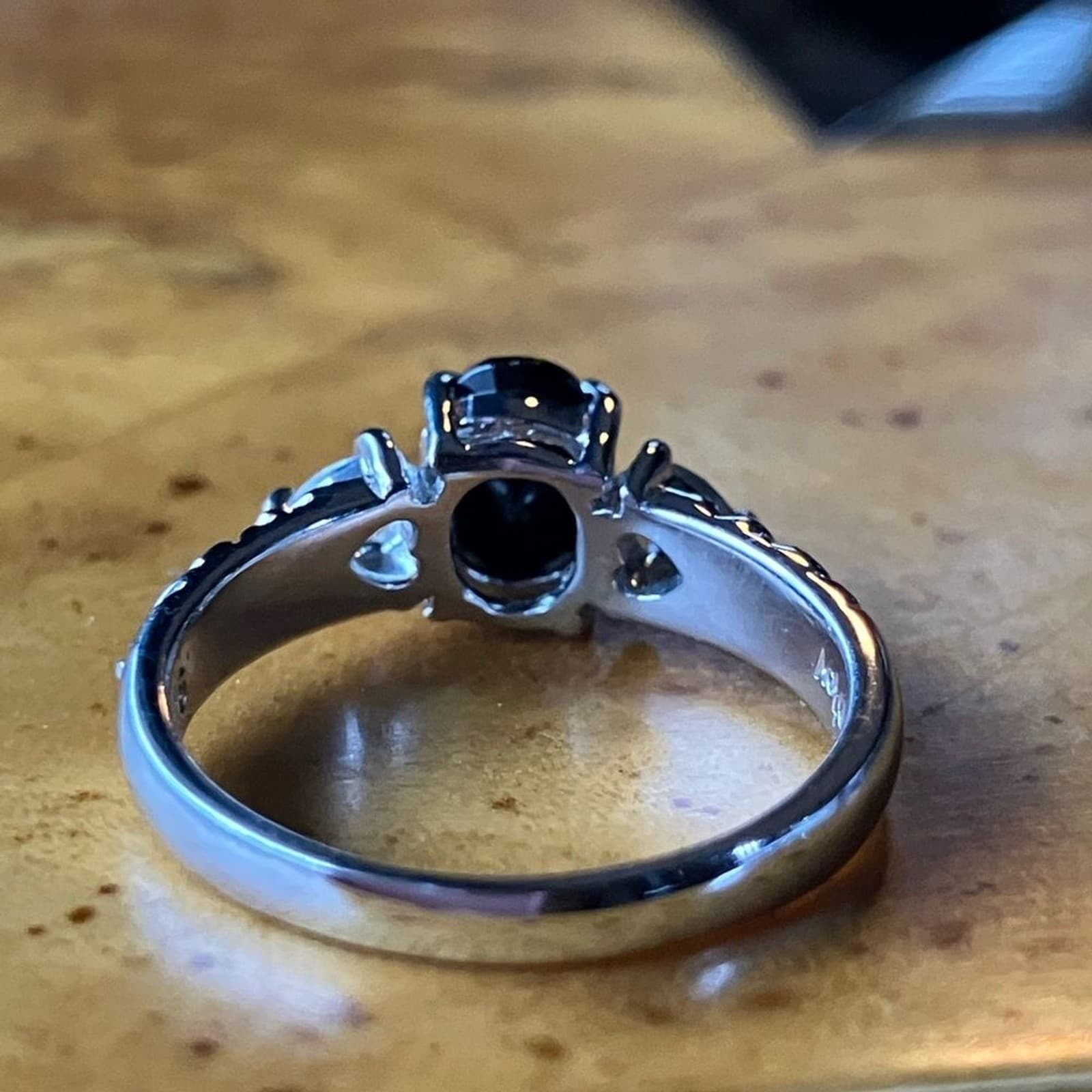 Natural Black Spinel Topaz Sterling Silver Ring Size 5 5