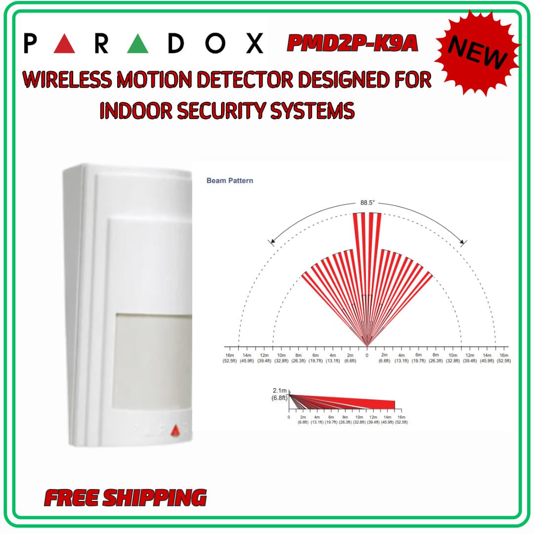 Paradox PMD2P - Wireless PIR Motion Detector With Built-in Pet Immunity - 433MHz 4