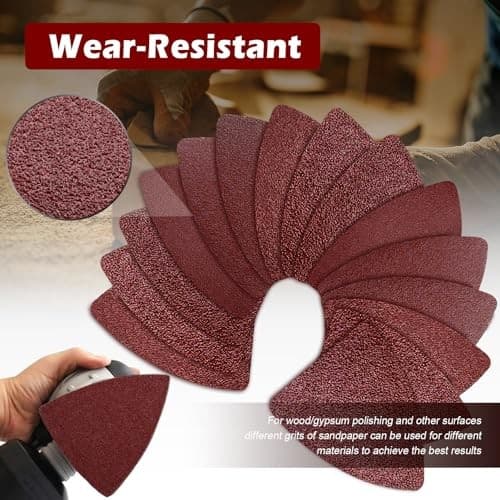 104Pcs Oscillating Tool Detail Sanding 104 Triangle and Finger Sanding pads 6