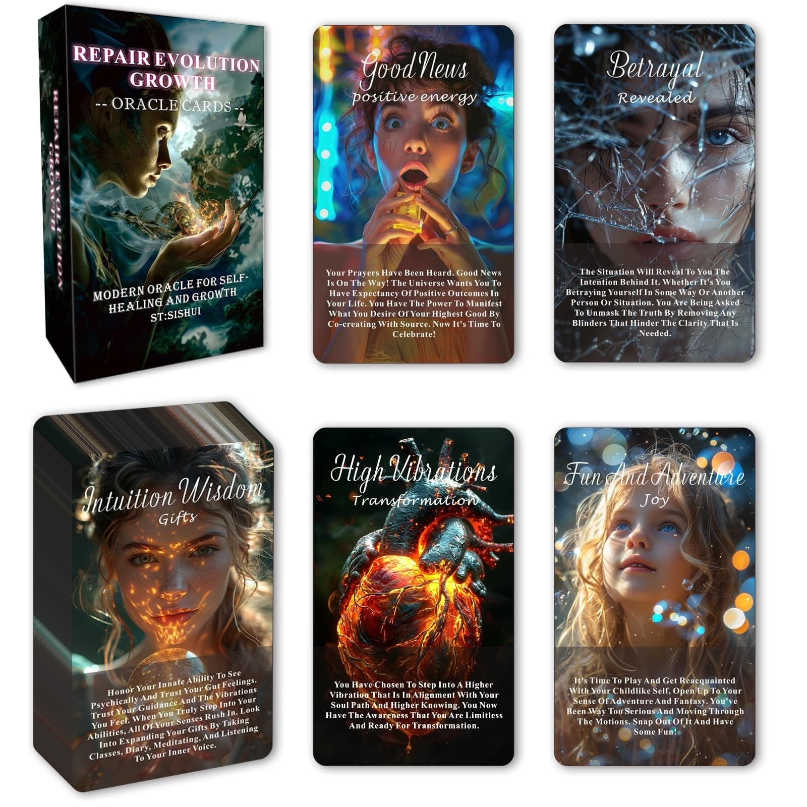 Healing Oracle Cards Deck, Oracle Cards Set, Oracle Cards for Beginners, Self...