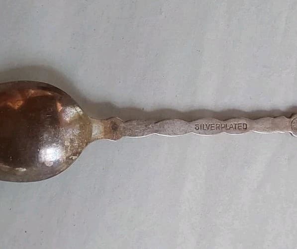 Silver Plated Collectors Spoon Federated Church Of Harvey 3.5 Inches Long 5