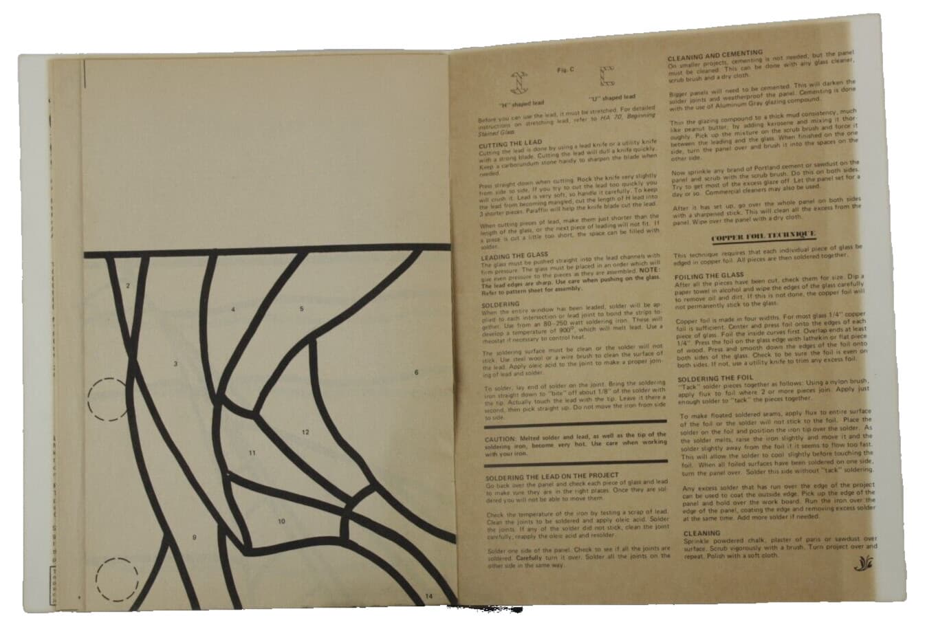 VTG 1978 Stained Glass Portfolio Pattern The Sea - Seagull, Sailboat, Fish HSG-4 3