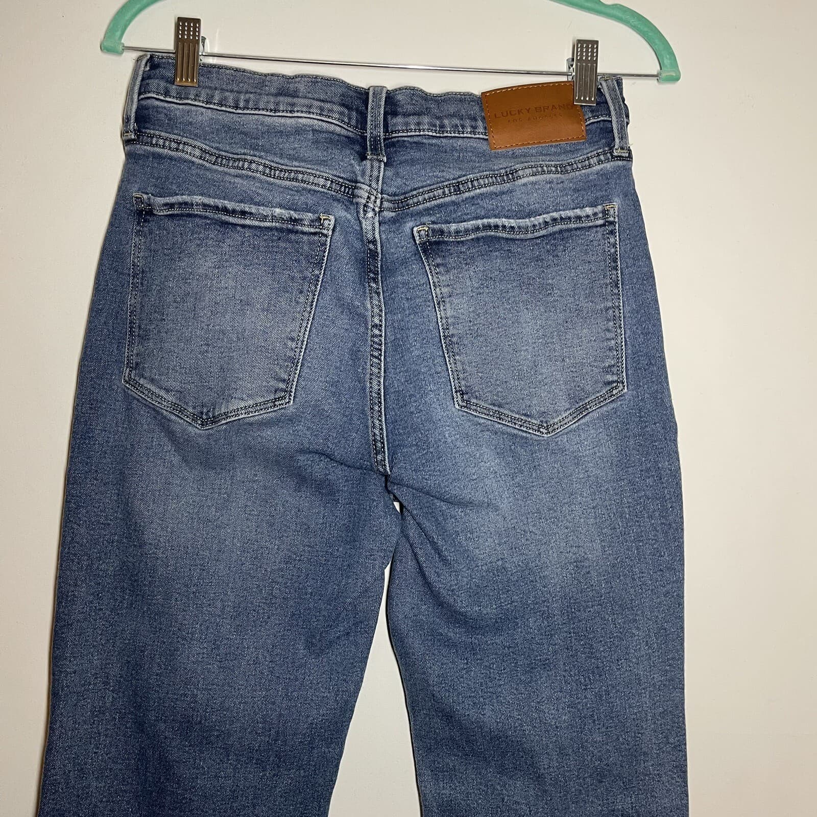 Lucky Brand Womens Size10/30 Ankle High Rise Stretch Ripped Blue Jeans Straight 5