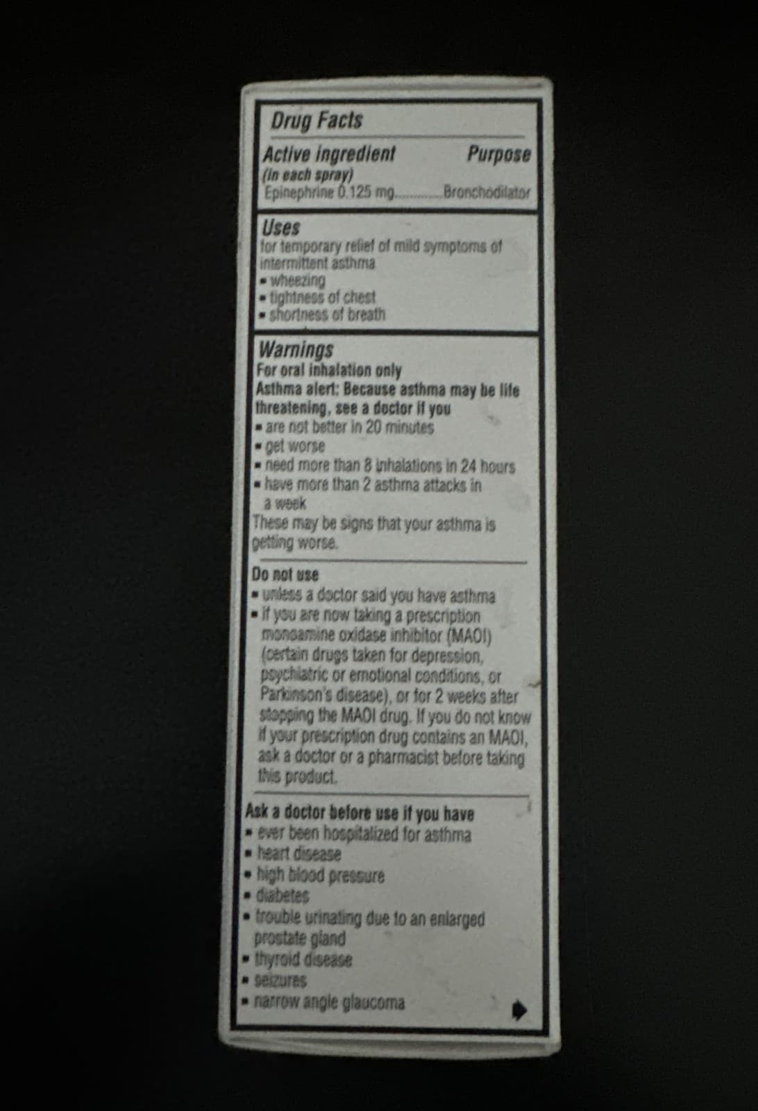 Primatene Mist Epinephrine Inhalation Aerosol 160 Sprays ~ EXP 2027 ~ Free Ship 2