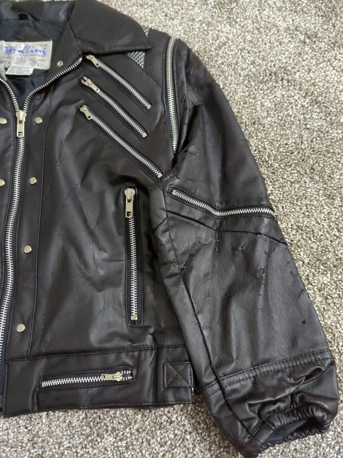 VINTAGE Michael Jackson Thriller Jacket Black Thrilling Size 10 Youth Mid 1980s! 3