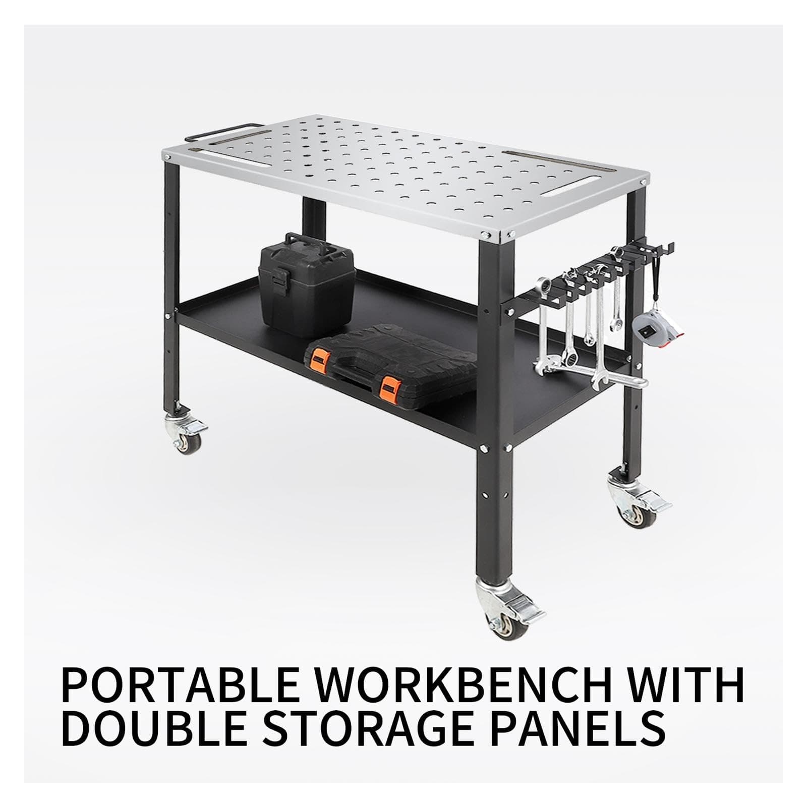 Welding Table 36"x24" 600Lbs Load Capacity Steel Welding Cart Workbench Table 5