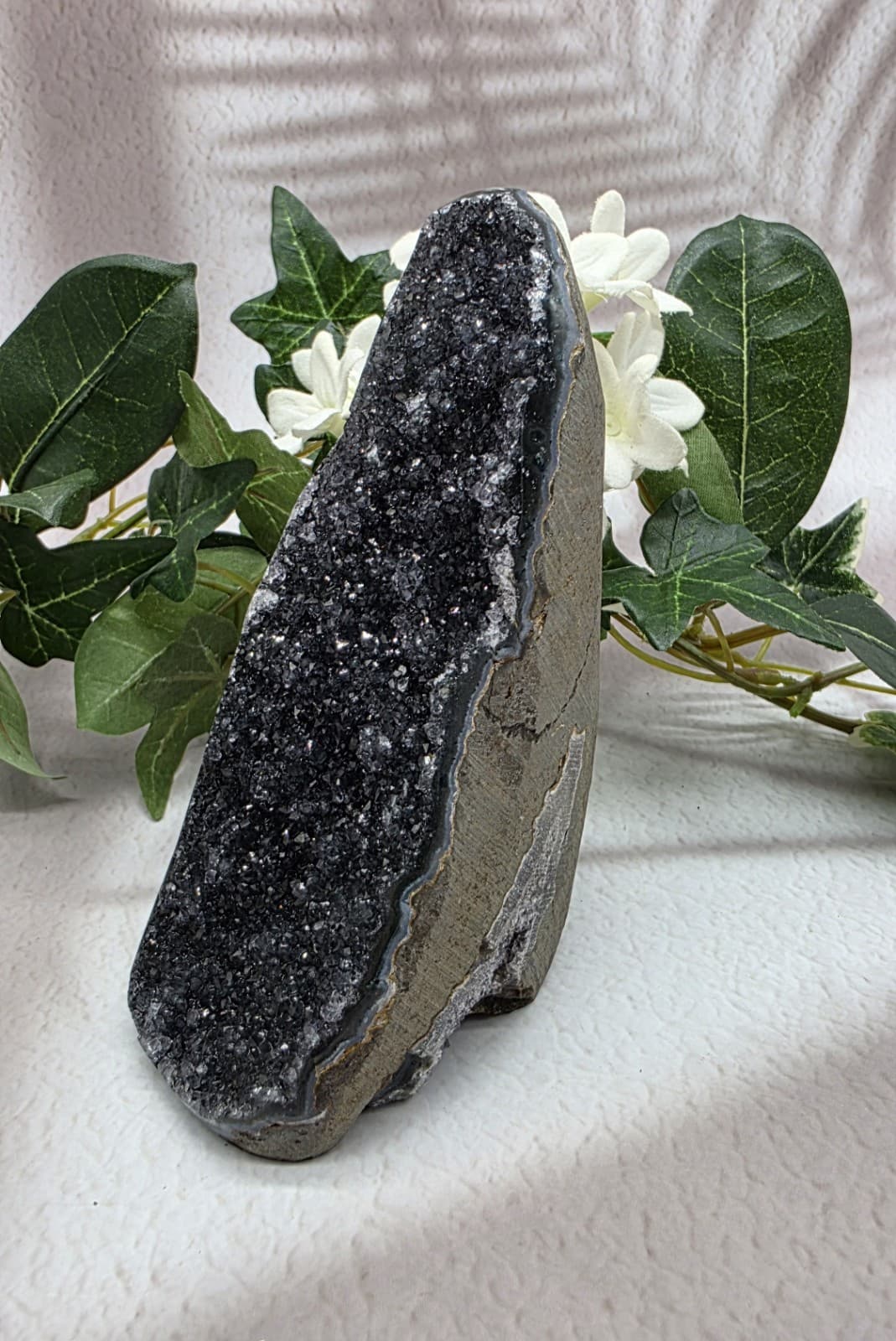 Black Starry Night Amethyst Geode Uruguay Amethyst Cut Base Amethyst Crystal  5