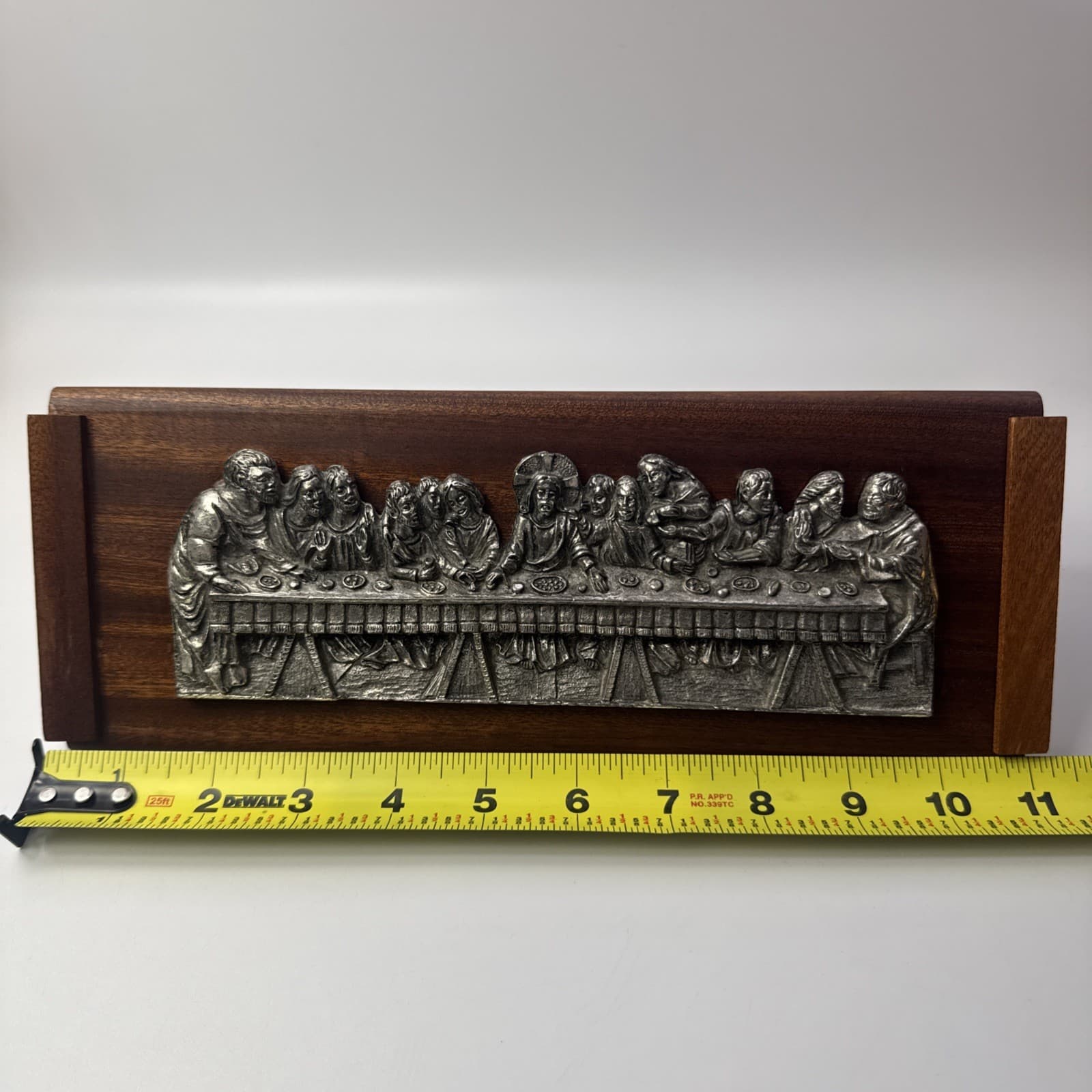 The Last Supper Metal & Hardwood Jesus Religious Art Decor Plaque Banando 5