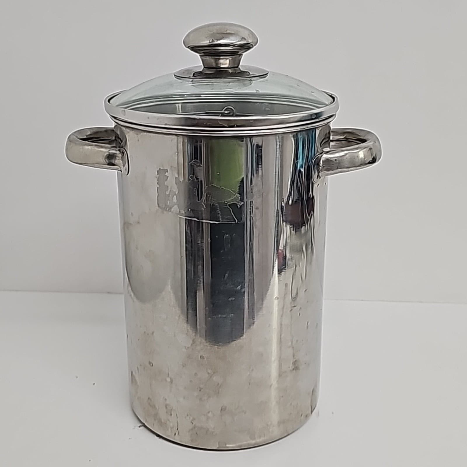 Stainless Steel 3 Qt. Unbranded Vegetable Steamer w/Lid Double Handle 11" x 8" 3