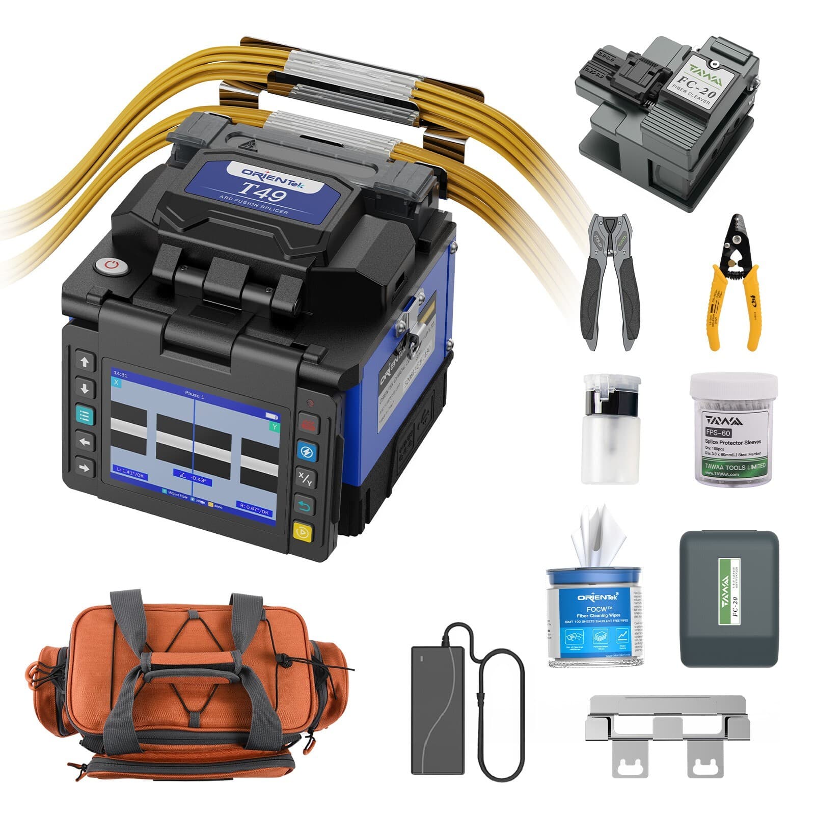 High Quality Fiber Optic Fusion Splicer OrienTek T49 8S Splice, 18s Heat Splicer