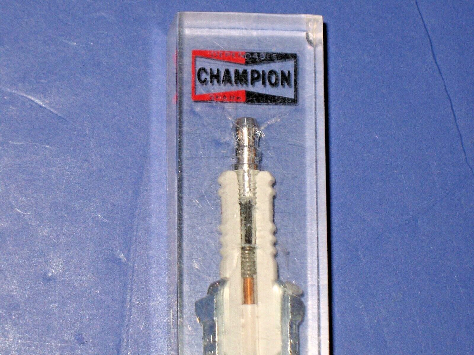 CHAMPION - SPARK PLUG CUT AWAY  SPARK PLUG IN LUCITE PAPERWEIGHT ADVERTISING 5