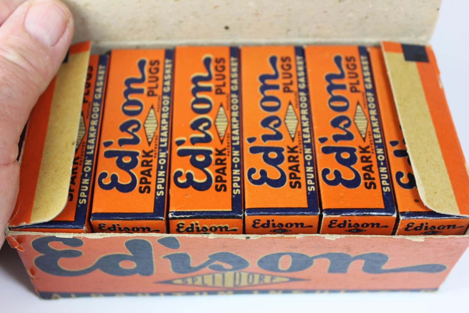Thomas EDISON Splitdorf Spark Plugs - FULL Box (12) Factory Sealed NOS - RARE ! 2