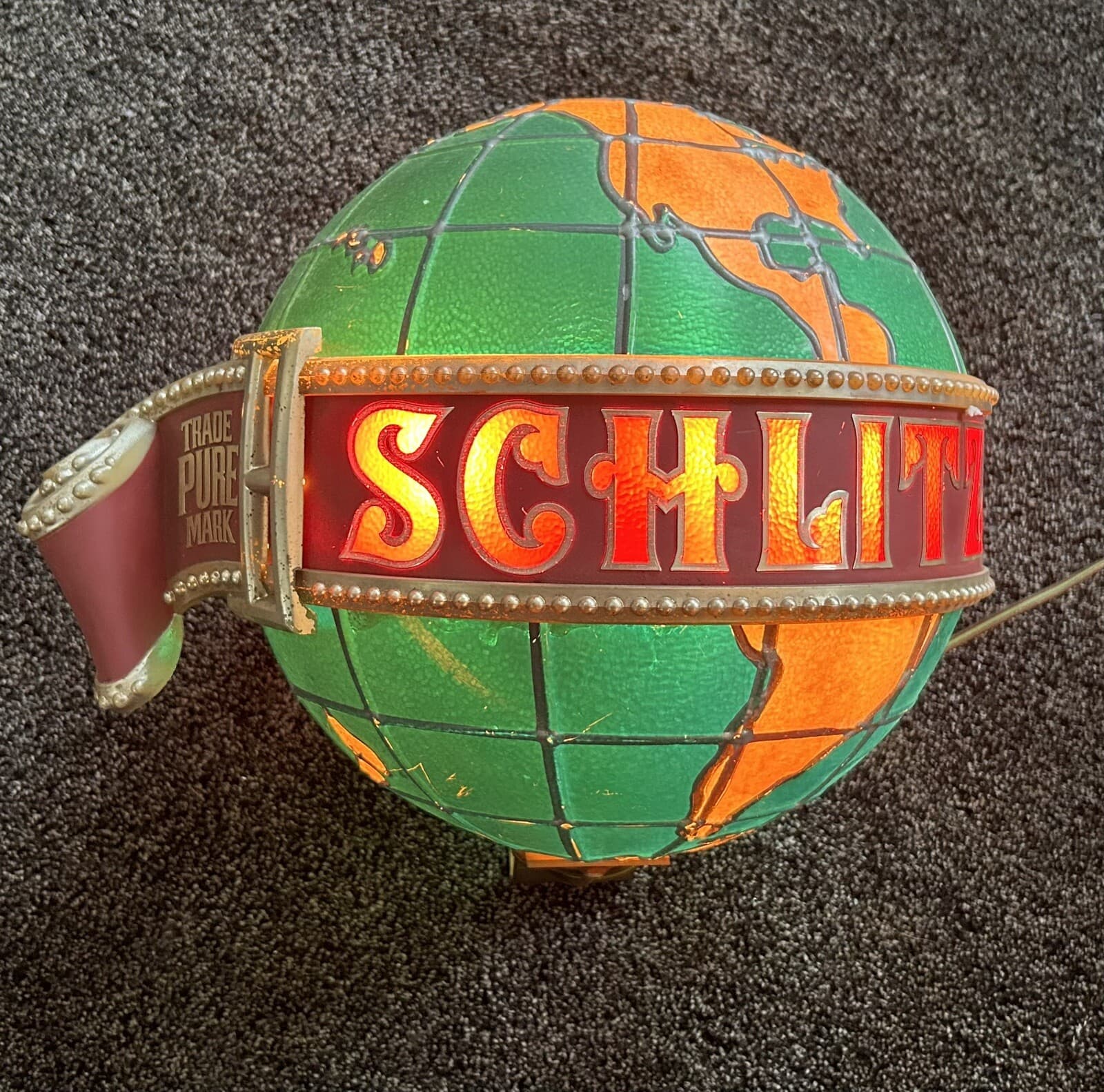 SCHLITZ BEER Lighted Motion Globe Sign Schlitz Globe Working 5