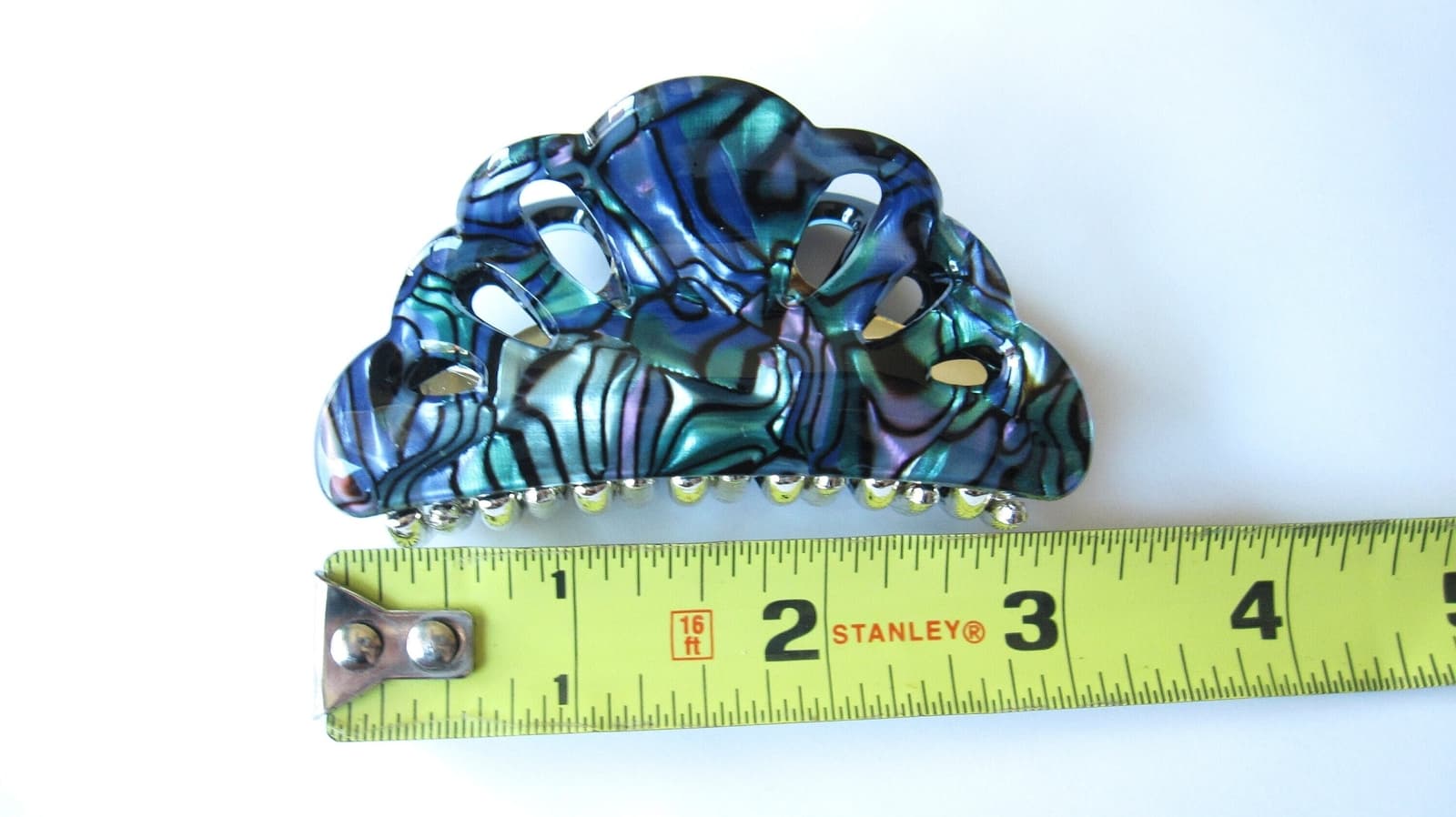 Abalone sea shell effect hair claw clamp clip fine thin hair 5
