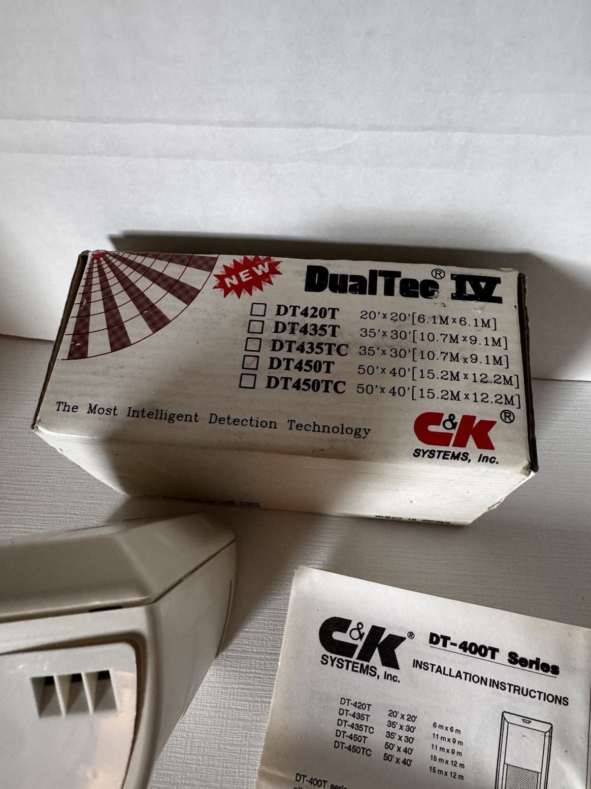 C&K Dual Tec IV DT450T Combo Microwave-Passive Infrared Motion Detector NOS 4