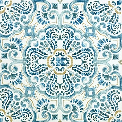 FP2477 Fontaine Peel & Stick Floor Tiles 12"L x 12"W x 0.06"T Blue