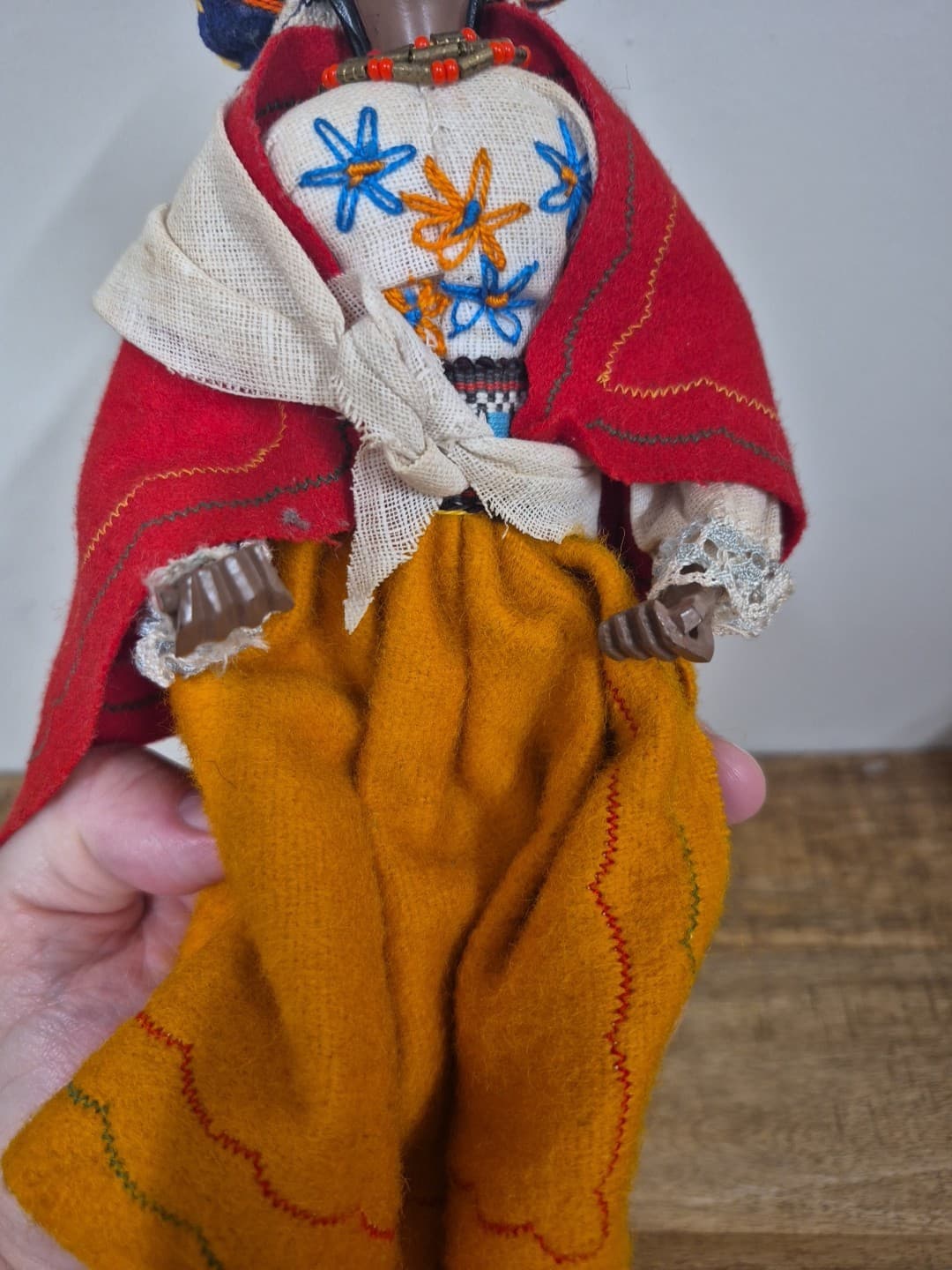 Vintage ECUADOR OLGA FISCH Costume Doll Woman  10". 5