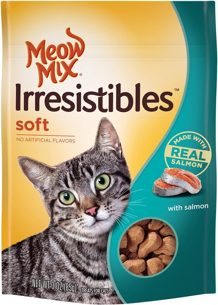 Meow Mix Irresistibles Soft Cat Treats, Salmon, 3 Ounce Bag (Pack of 5) 2