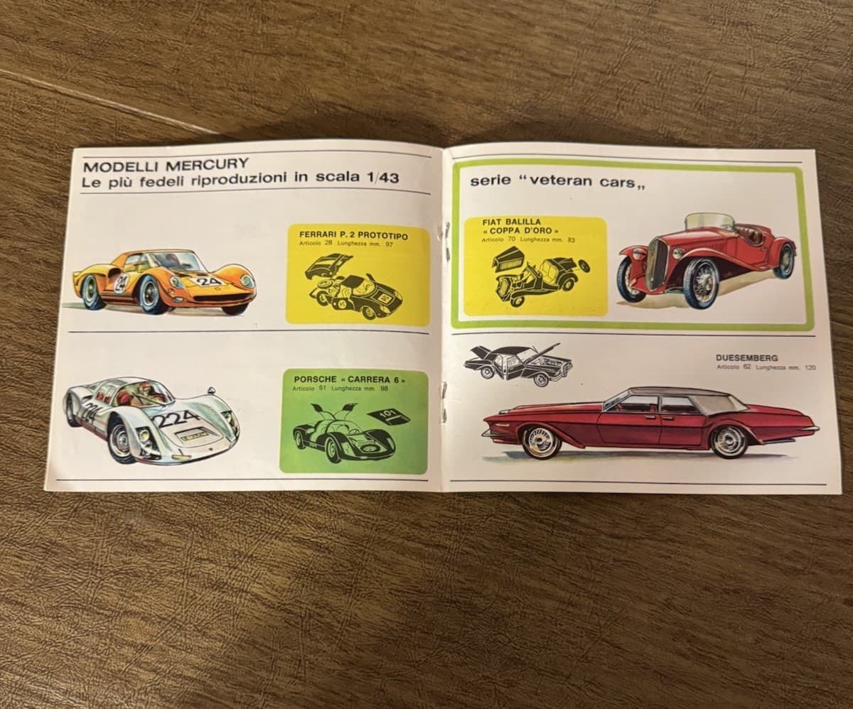 VINTAGE RARE MERCURY MADE IN ITALY DIECAST TOYS CATALOG MICROMINIATURE METALLO. 4