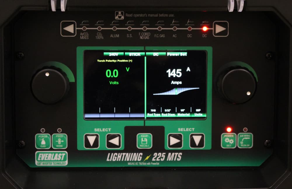 LightningMTS 225 AC/DC Pulse TIG / MIG Synergic / Stick 200 Amp Dual Voltage 6