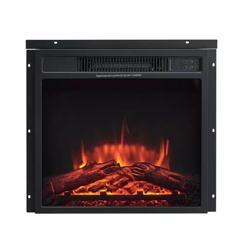 40 In. Tan Freestanding Faux Stone Infrared Electric Fireplace with Mantel 2