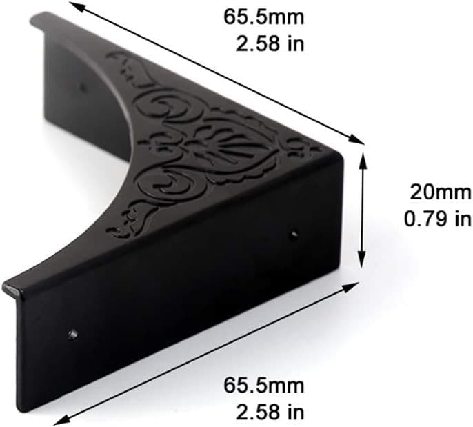 Metal Corner Protector, 4 Pcs Antique Edge Safety Guard Cabinet Black  5