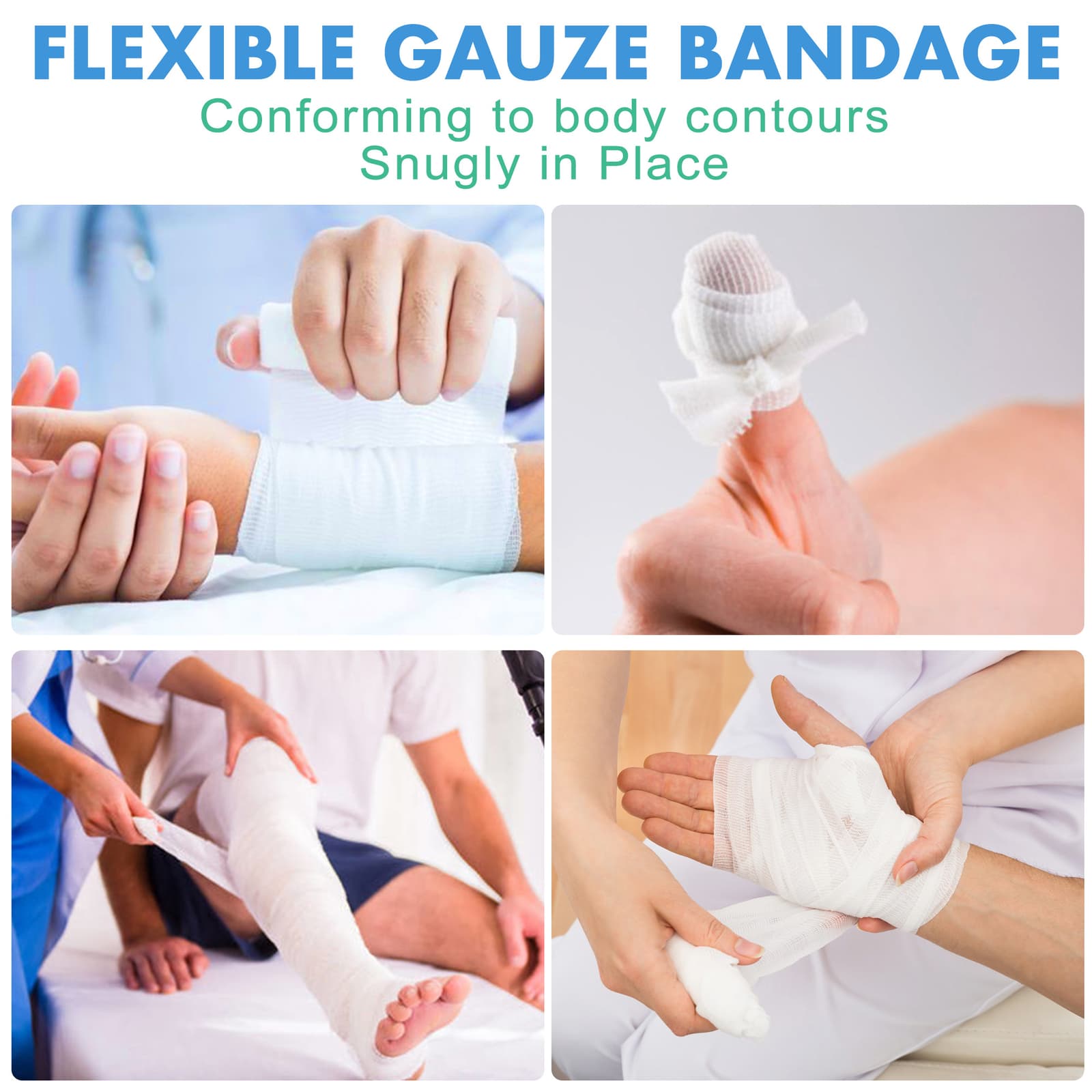 Gauze Rolls Pack of 24 4" x 4.1 Yards Individually Wrapped First Aid Bandages 3