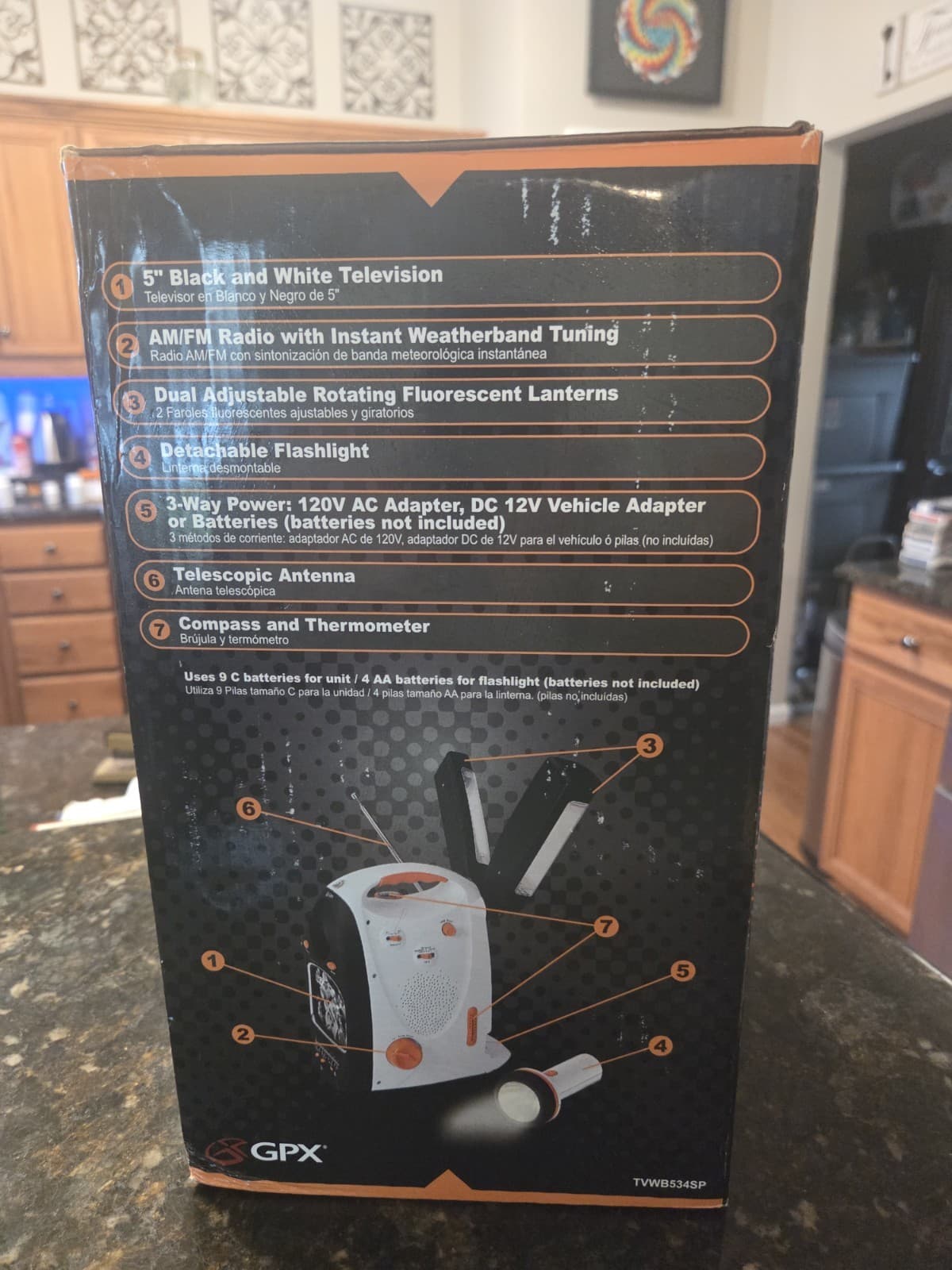 GPX SPORT X TV Lantern Radio Camping Outdoor NFL NBA Flash Light Weather 3wy PWR 2